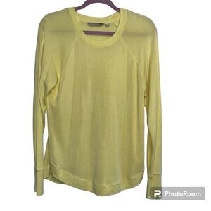 🌹Athleta crew neck popover yellow long sleeve modal blend lightweight shirt